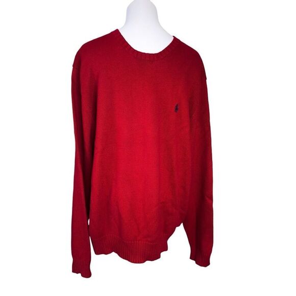 Polo Ralph Lauren Classic Knit Dark Red Crewneck Sweater XL Nice Modern Winter - Picture 1 of 8